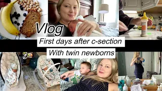 C-SECTION RECOVERY VLOG /  postpartum experience // twin mama