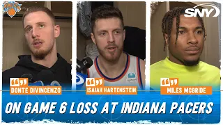 Donte DiVincenzo, Isaiah Hartenstein and Miles McBride react to Knicks Game 6 loss to Pacers | SNY