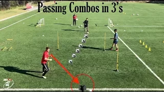 Passing combinations in 3's using a box - Joner 1on1