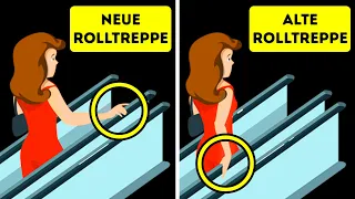 Wieso das Rolltreppengeländer sich schneller bewegt als die Stufen