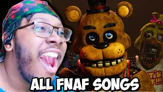 HORROR HATER LISTENS TO FNAF MUSIC FOR THE FIRST TIME! FNAF Songs 1-7 The Living Tombstone Reaction