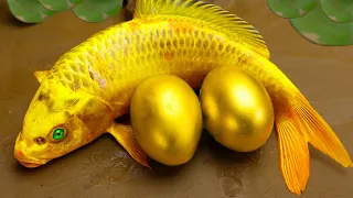 Stop Motion Cooking ASMR Colorful Koi Fish, Cute Pink Crocodile  Funny Video