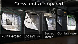 Grow Tent Comparison-MARS HYDRO BEATS AC Infinity Vivosun Gorilla Secret Jardin