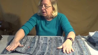 Make a Mat from Jeans selvages, waist and hems cut from old Jeans - Jean recycling project #1