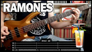 RAMONES - Somebody put something in my drink 🍹 (bass cover w/ Tabs & lyrics)