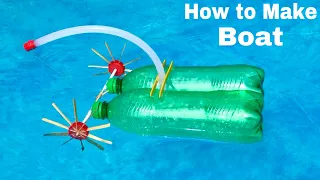 How to Make a Primitive Boat using Plastic bottles - Amazing idea