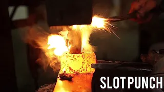 Slot Punch- Using a slot punch while forging - Brent Bailey Forge