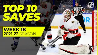 Top 10 Saves from Week 18 of the 2021-22 NHL Season