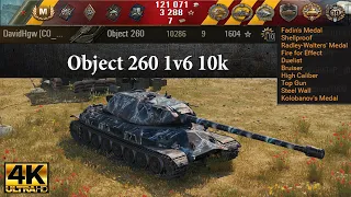 Object 260 video in Ultra HD 4K🔝 1v6 10286 dmg, 9 kills, 1 604 exp, 3670 block 🔝 World of Tanks ✔️
