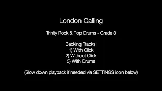 London Calling by The Clash - Backing Track for Drums (Trinity Rock & Pop - Grade 3)