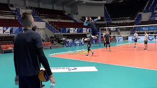 Volleyball. Serves and reception. Training. Russia. Zenit St. Petersburg team - 2021