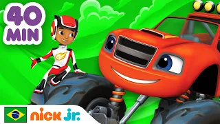 Blaze e os Monster Machines | 40 MINUTOS dos melhores resgates com o AJ e a Gabby!| Nick Jr