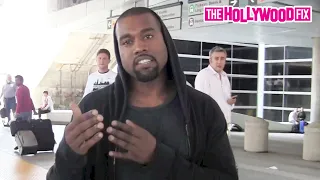 Kanye West Loses His Cool With Paparazzi While Returning Home From Paris At LAX Airport