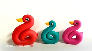 ❤️ Clay art - how to make cute duck/ duckies / model craft tutorial. DIY