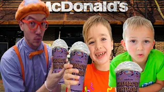 Blippi Wonders and Vlad & Nikita Try the Grimace Shake Trend Challenge in Real Life!