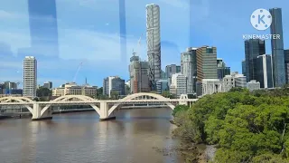 Trains, Brisbane City, and a Sun Halo