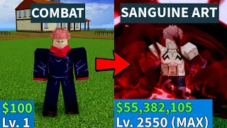 Starting Over as Yuji Itadori and Obtaining All Fighting Style Noob to Pro in Blox Fruits Roblox