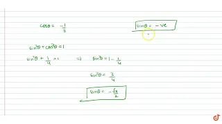 If `cos theta= -1/2` and `pi  lt theta  lt (3pi)/2` then find the value of `4tan^2 theta- 3cos