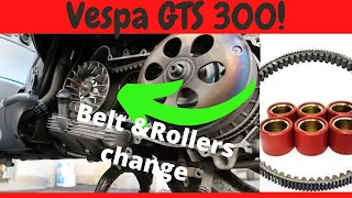 Vespa GTS 300 belt and rollers change