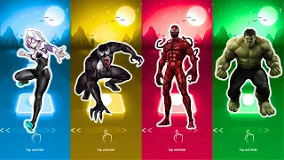 Tiles Hop SuperHero, Spider Gwen vs Venom vs Carnage vs Hulk