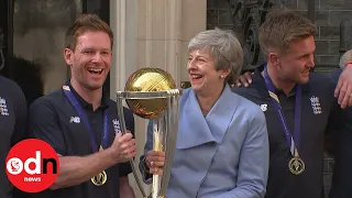 Theresa May Welcomes England Cricket Heroes To Downing Street For World Cup Celebrations