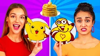 DÉFI DE L'ART DU PANCAKE ! Comment Faire Des Pancakes Maison En Forme d'Emojis Et de Bob l'Éponge