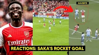 CRAZY Reactions to Bukayo Saka stunning ROCKET Goal Vs Nottingham | arsenal Vs Nottingham Forest 2-1