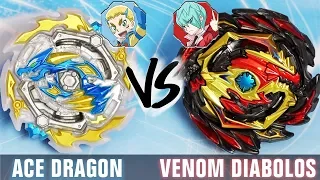 MINI BEY SNIPE! Ace Dragon .St.Ch Zan VS Venom Diabolos .Vn.Bl BATTLE - Beyblade Burst GT/Rise