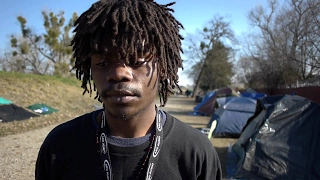 Jordan is only 19 years-old and lives in a tent city in Sacramento