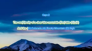 Rocky Mountain High by John Denver play along with scrolling guitar chords and lyrics