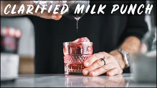 How to make a clarified milk punch cocktail - milk clarification cocktail recipe