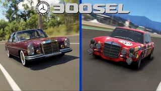 Mercedes-Benz 300SEL in Racing Games | A big, red pig