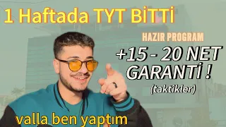 TYT 1 HAFTADA BİTİRME PROGRAMI ( HAZIR ) | Nasıl 1 haftada  +20 net arttırdım ?