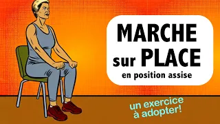 Marche sur place en position assise: un exercice à adopter