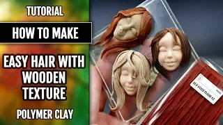 How to make: Easy Hair for Goddess Polymer project Using Wooden Texture sheet!