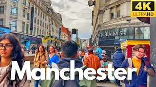 Walk in Manchester 😍 - Piccadilly Gardens - 4K.