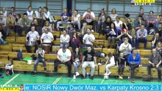 tv.nsk.pl 2017-03-18 Siatkówka: NOSiR Nowy Dwór Maz. vs Karpaty Krosno 3. mecz emocje na 2:3