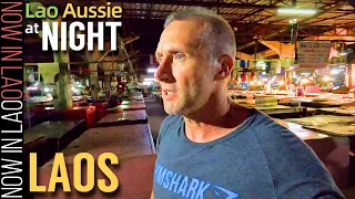 Lao Aussie Market at Night in Vientiane Laos | Now in Lao