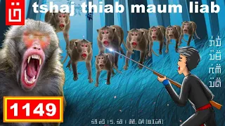 dab hais hmoob - 1149 - Tshaj thiab maum liab, ช่าและลิง, The monkey