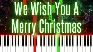 We Wish You A Merry Christmas - EASY Piano Tutorial (SHEET MUSIC)