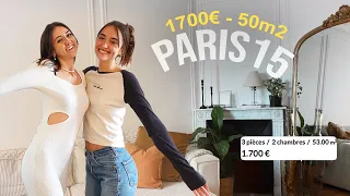 1700€ pour 50M2 à PARIS 15ème! (parquet, cheminée, moulures + astuces déco)