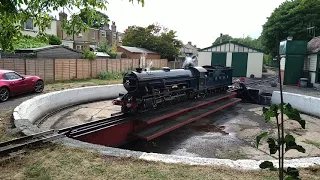 Romney, Hythe and Dymchurch Railway's "Samson" on Hythe turntable in August 2022