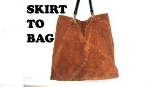 how to make a leather tote bag from a skirt / DIY Bag Vol 6