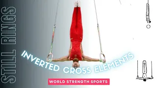 HARDEST INVERTED CROSS ELEMENTS!!! Gymnastics Still Rings strength elements!!! 🔥