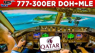 Qatar Airways Boeing 777-300ER Cockpit Doha🇶🇦 to Malé🇲🇻