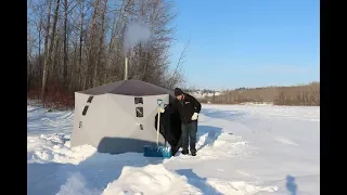 Polar Vortex Winter Camping in -32 Degrees With Wood Stove & Tent