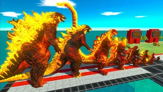 EVOLUTION of NUCLEAR GODZILLA FIRE Size Comparison VS Team Ice Frostbite GODZILLA 2014 x KONG Ice