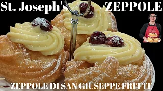 St. Joseph’s Zeppole  | Zeppole di San Giuseppe fritte | Video recipe for St.Joseph's Zeppole.