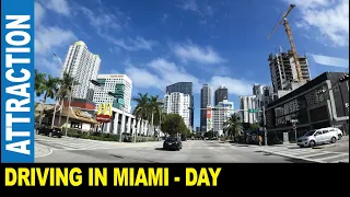 Driving in Miami downtown I-95 highway MacArthur Causeway ship port Brickell | Jarek in Florida USA