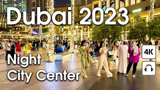 Dubai 🇦🇪 Night City Center: Burj Khalifa, Dubai Fountains [ 4K ] Walking Tour